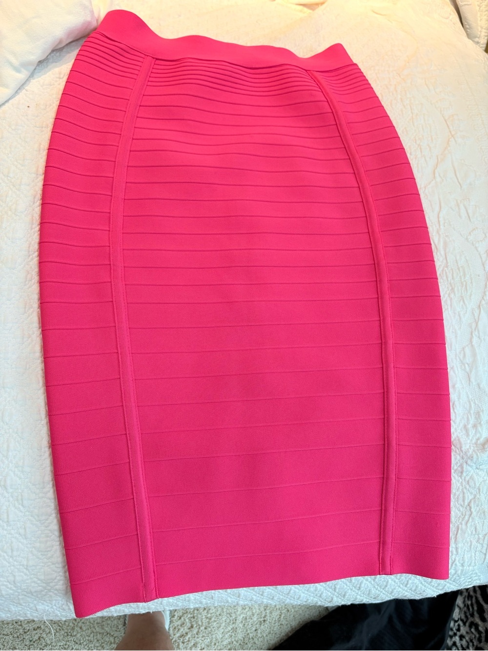 💕💕 Hot Pink Bandage Pencil Skirt Fill Dual Zip Gold Size Small